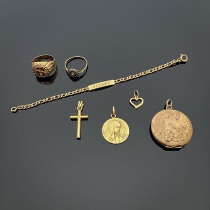 Ensemble de bijoux en or jaune et rose 750 millièm