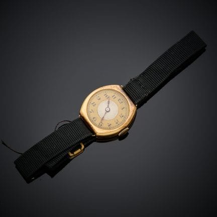 Montre de dame en or jaune 750 millièmes, boîtier 