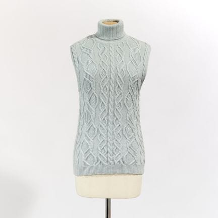 CHRISTIAN DIOR.
Top in lana blu, dolcevita, senza 