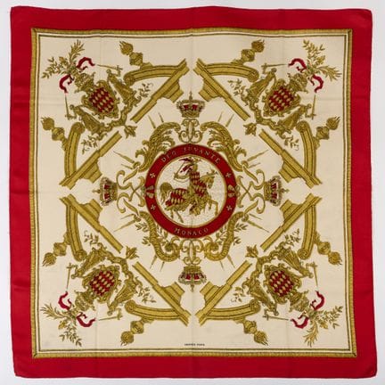 HERMÈS "Deo Juvante Monaco".
Silk twill carré in s