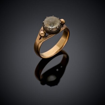 Bague en or rose 750 millièmes et argent 800 milli