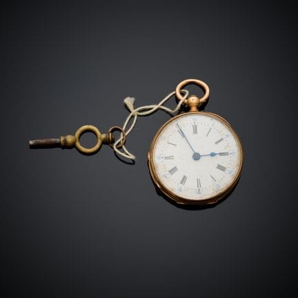 Montre de col en or rose 750 millièmes, cadran éma