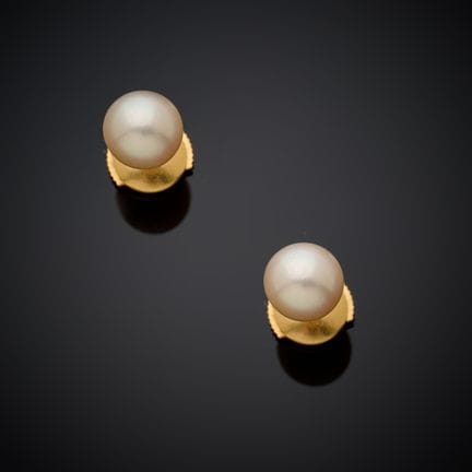 Paire de boutons d'oreille en or jaune 750 millièm