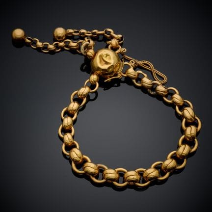 Bracelet en or jaune 750 millièmes, le fermoir bou