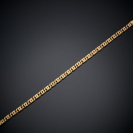 Bracelet en or jaune 750 millièmes, à maille gourm