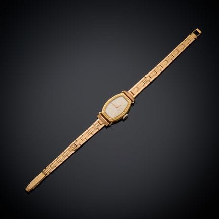 Montre de dame en or jaune 750 millièmes, boîtier 