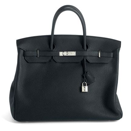 HERMÈS
40 x 30 x 20 cm

Birkin Bag 40. Black leath