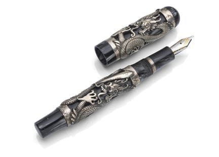 MONTEGRAPPA SILVER DRAGON FOUNTAIN PEN, LIMITED ED