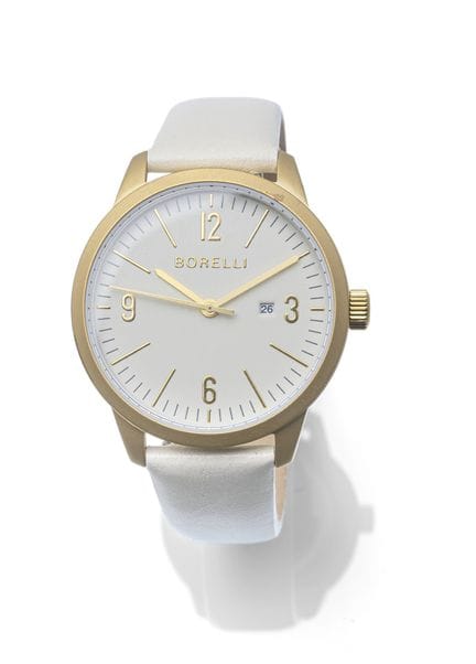 Orovivo Borelli 腕表
现代风格

设计灵活

不锈钢表壳搭配米色皮表带，石英机芯，型