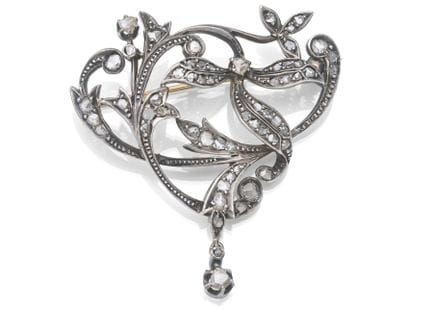 Belle Époque Brosche
Ende 19.  Jhdt.

4,3 x 4,8 cm