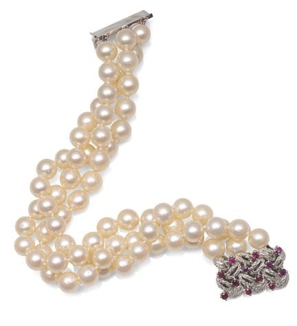 Perlarmband mit Weißgold-Schließe
L. 19,5 cm

585/
