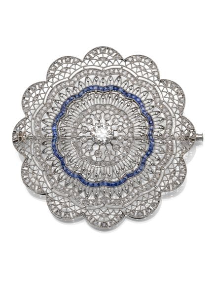 Belle Époque Diamant Brosche
Um 1910

Ø 5,7 cm

Pl