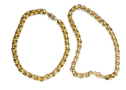 Dos collares clásicos de guisantes, convertibles e