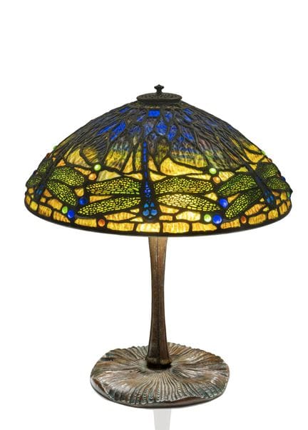 Lampe de table en verre au plomb « Dragonfly » de 