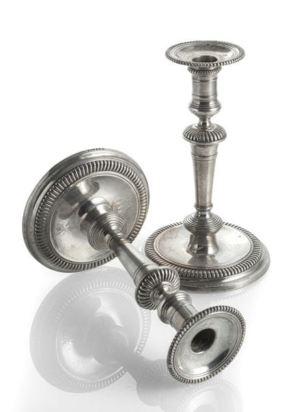 Paire de chandeliers en argent de l'époque de Geor