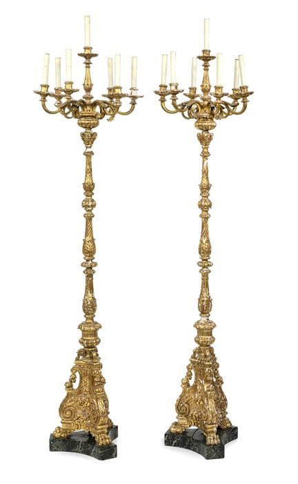 Paire de grandes girandoles
Italie, XIXe siècle

H
