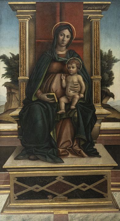 Italia
166 x 91,5 cm

Virgen con el Niño entroniza