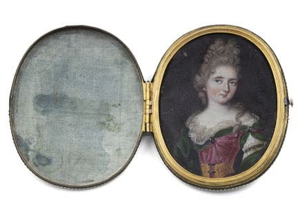 Miniature représentant une noble dame de l'époque 