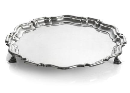 AN ENGLISH SILVER TRAY
William Lund & Son, London,