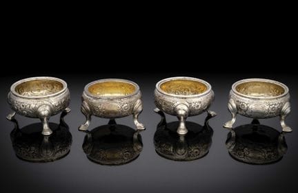 Jeu de quatre coupes à épices
Hambourg, vers 1740-