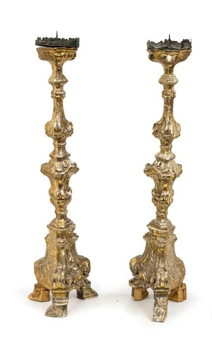 Paire de chandeliers d'autel
Italie, XVIIIe siècle