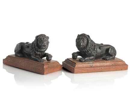 Paire de lions en fonte
Allemagne, fin du XIXe siè