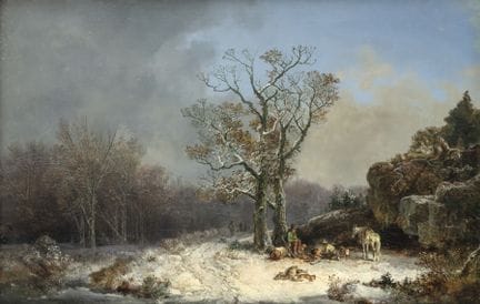 比尔克尔, 海因里希
皮尔马森斯 1802 - 慕尼黑 1869

34 x 50 厘米

冬季风景