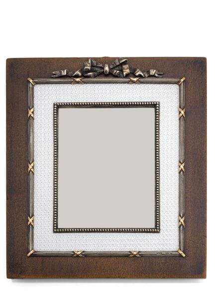 Cadre décoratif en bois avec décor émaillé et mont