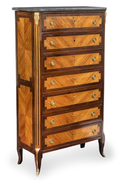 Chiffonnière Louis XVI
France, vers 1780

142 x 78