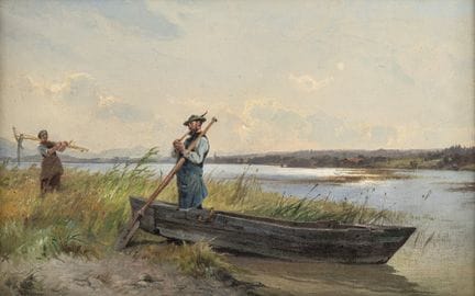 卡尔·劳普
达姆施塔特 1837年 — 慕尼黑 1918年

39 × 61 厘米

《基姆湖畔》。