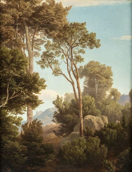 德国学校
19 世纪

62 x 49 厘米

树林风景。油画布/硬纸板/帆布。

斯图加特私人收藏