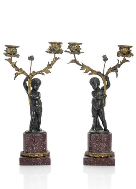 Paire de girandoles Empire avec putti
France, débu