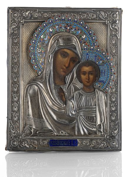 Icône avec riza en émail sur argent
Moscou, 1899-1
