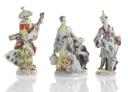 Trois figurines asiatiques
Meissen, XXe siècle

H.