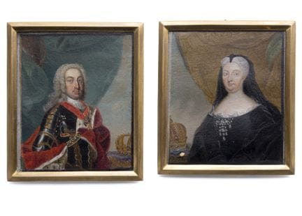 Paire de portraits miniatures - L'empereur Charles
