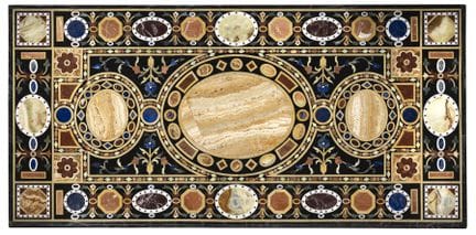 Magnifique plateau de table en pietra dura
style m