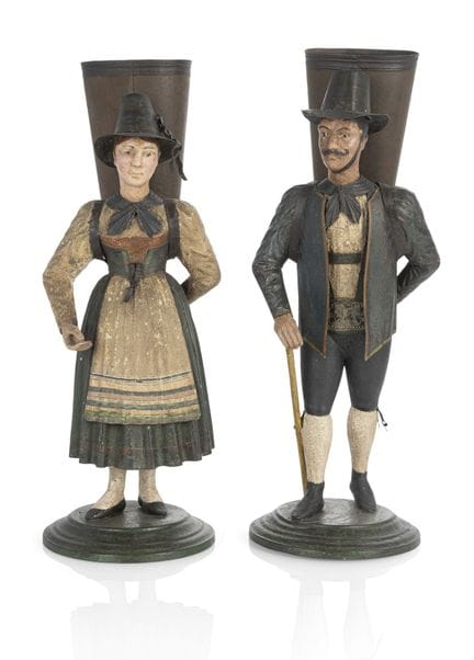 Couple de paysans avec des bacs à papier
Style alp