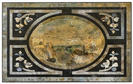 Plateau de table en scagliola
Italie, début du XIX