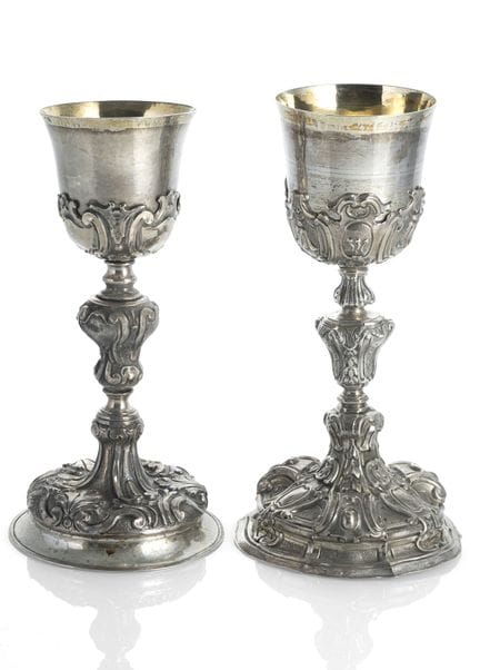 Deux calices baroques
Rome ou État pontifical, XVI