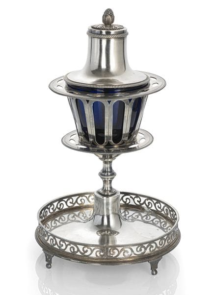 A SILVER MARMELADE POT WITH GLAS LINER
Paris, 1787
