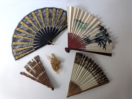A set of three fans consisting of: 
- A folding fa