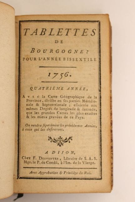 TABLAS DE BORGONA correspondientes al año 1756. Di