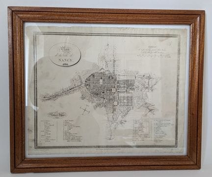 PLANO DE LA CIUDAD DE NANCY. 1834. Grabado por Tou