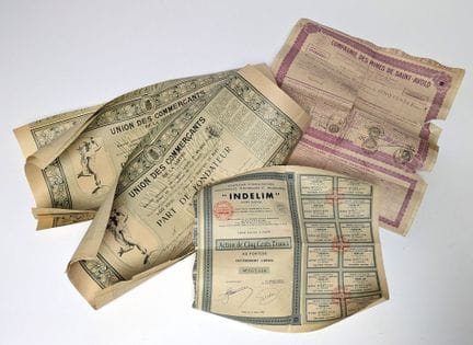 Pequeño lote de acciones, entre las que se encuent