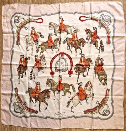 HERMES - PARIS. 
"Reprise" silk twill scarf with a