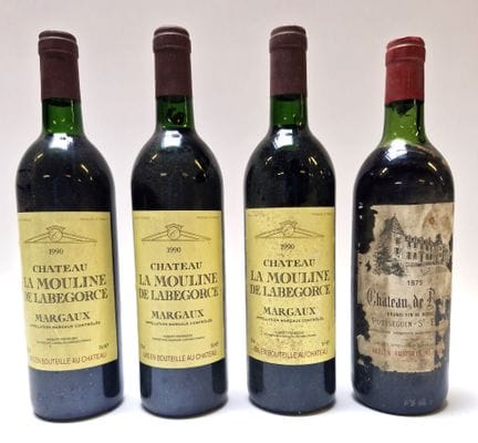 Tres botellas de Château LA MOULINE DE LA BEGORCE 