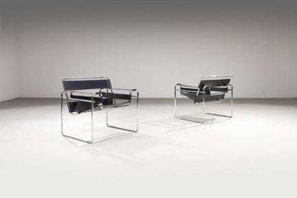 BREUER MARCEL
Paire de fauteuils modèle Wassily
St