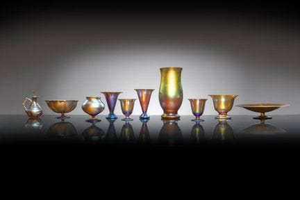 WMF
Ensemble de dix pièces
Verre soufflé, bord gra