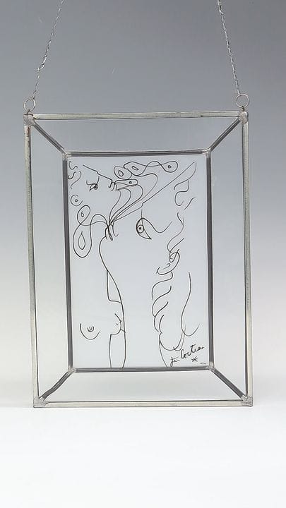 Vidriera «Tête d'Orphée», diseño de Jean Cocteau, 