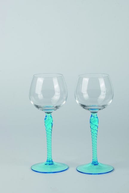 Paire de verres à vin « Bohemia », vers 1960. Verr